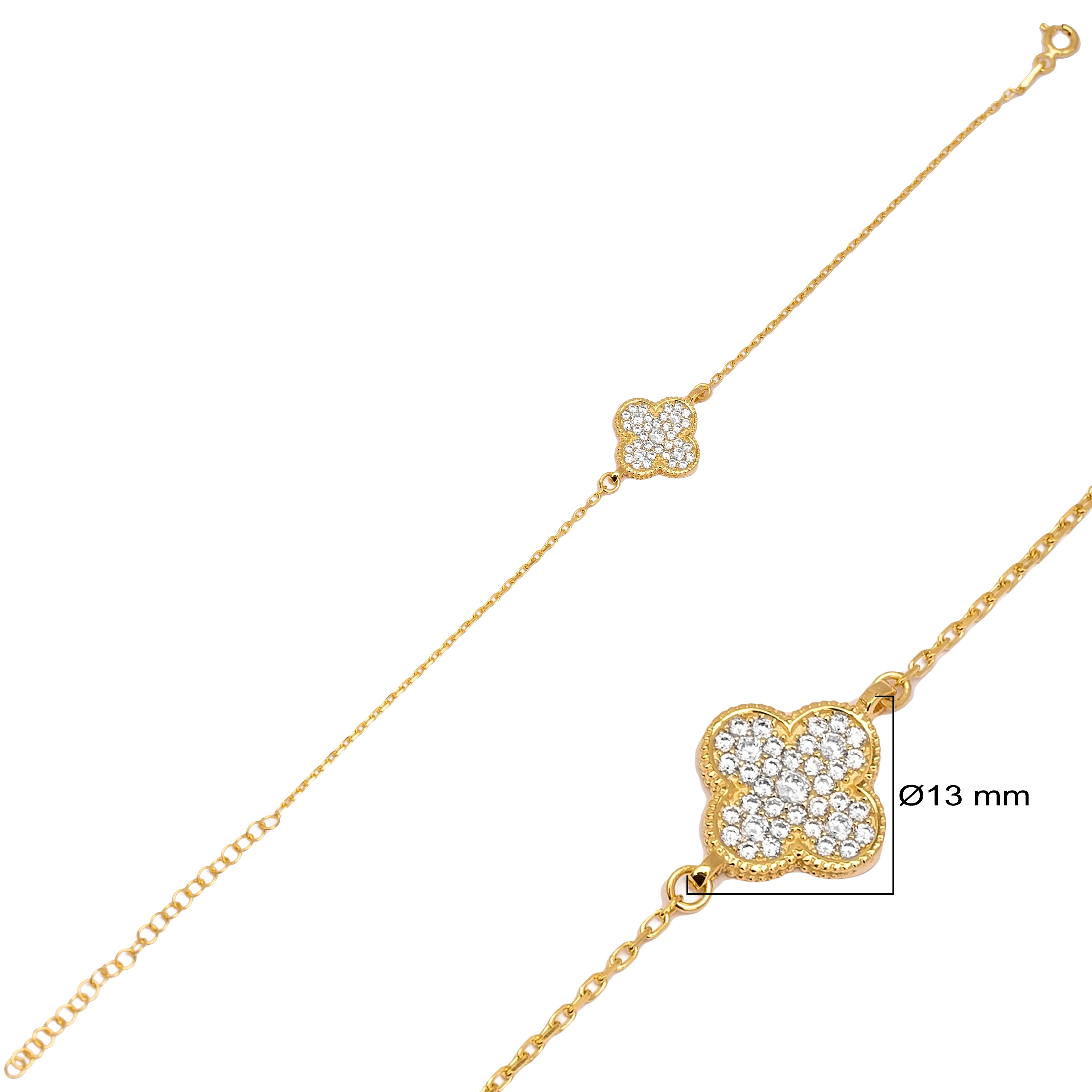 Bracelet avec trèfle et zirconium