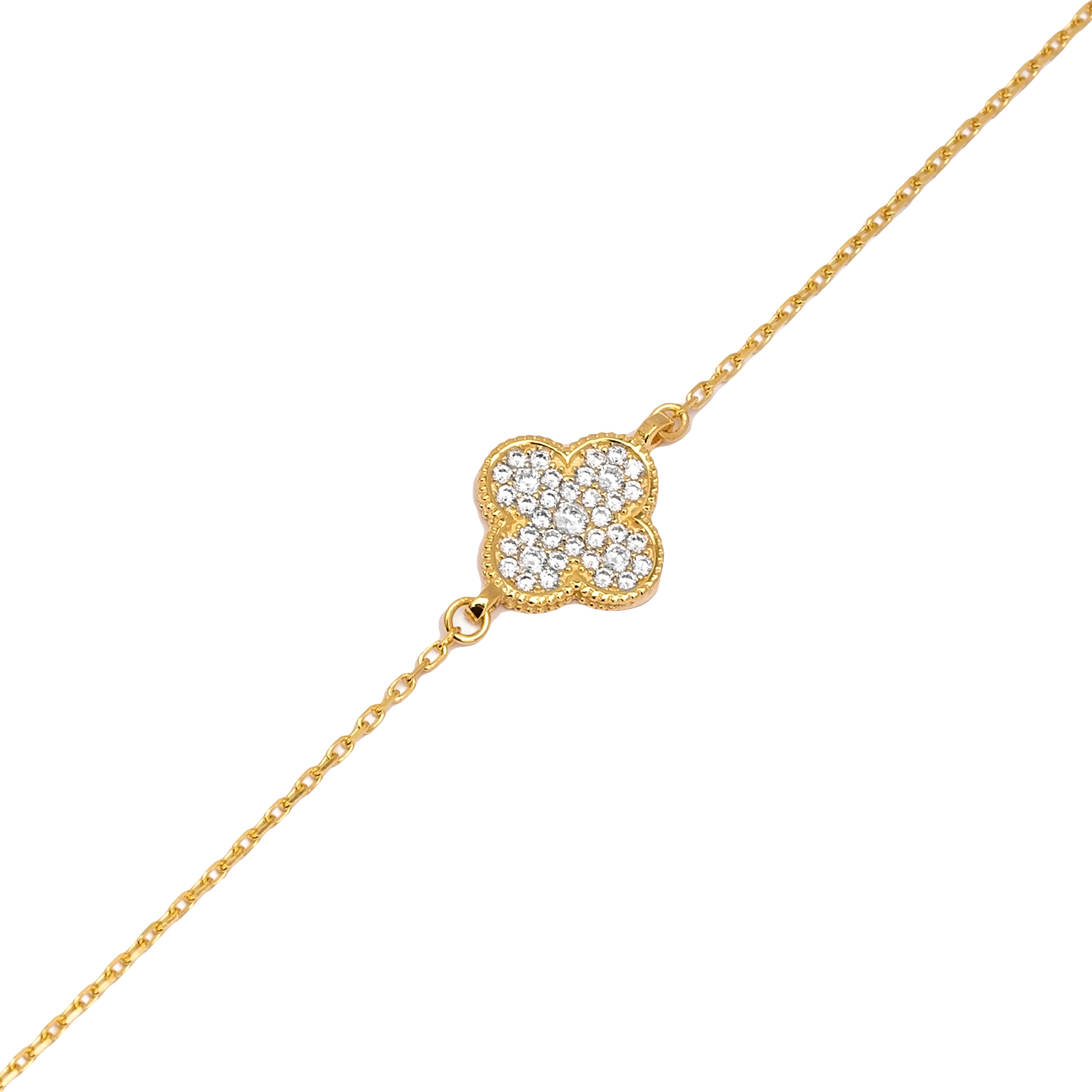 Bracelet avec trèfle et zirconium