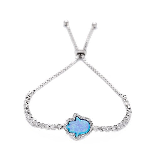 Bracelet Main de Fatma en nacre bleue