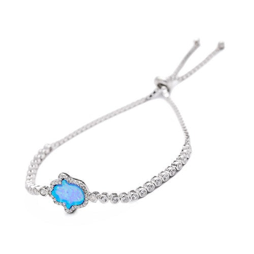 Bracelet Main de Fatma en nacre bleue