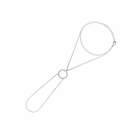 Bracelet de main avec anneau en zirconium