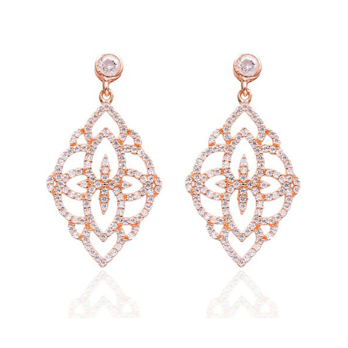 Boucles d'oreilles Arabesque en zirconium blanc