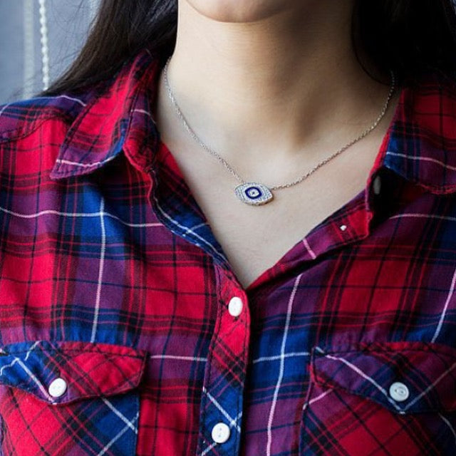 Collier Evil Eye pavé zirconium