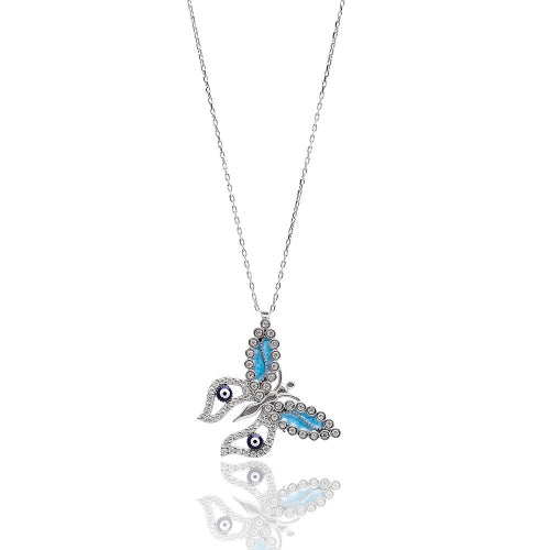 Collier pendentif "Papillon" et "Evil Eye"