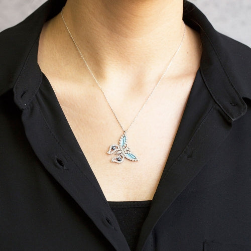 Collier pendentif "Papillon" et "Evil Eye"