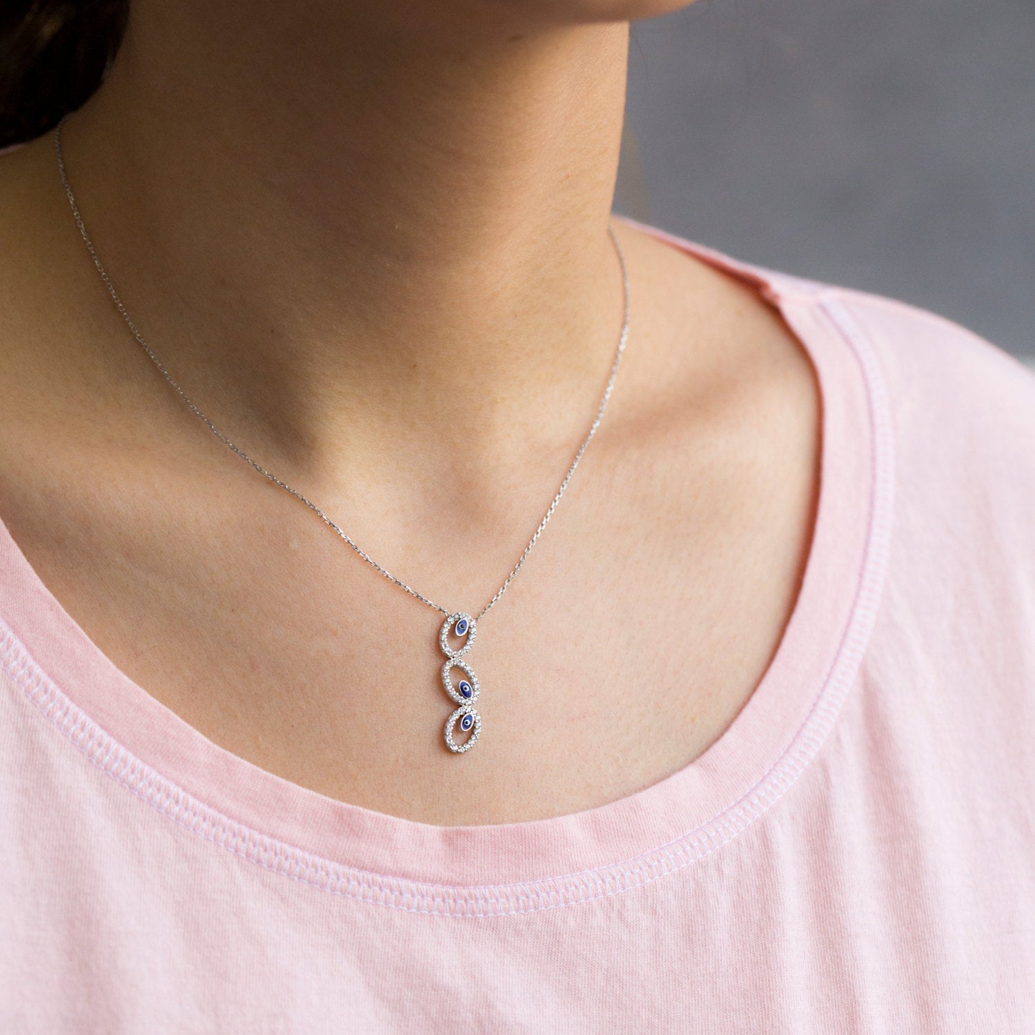 Collier anneaux "Evil Eye"