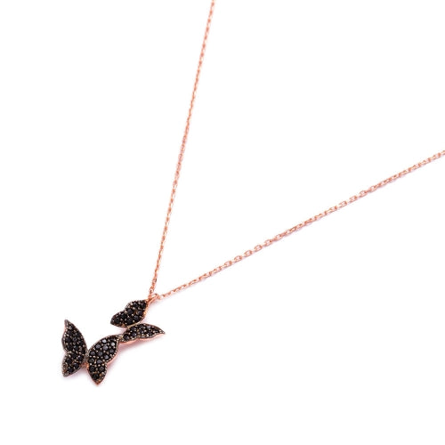 Collier pendentif deux papillons