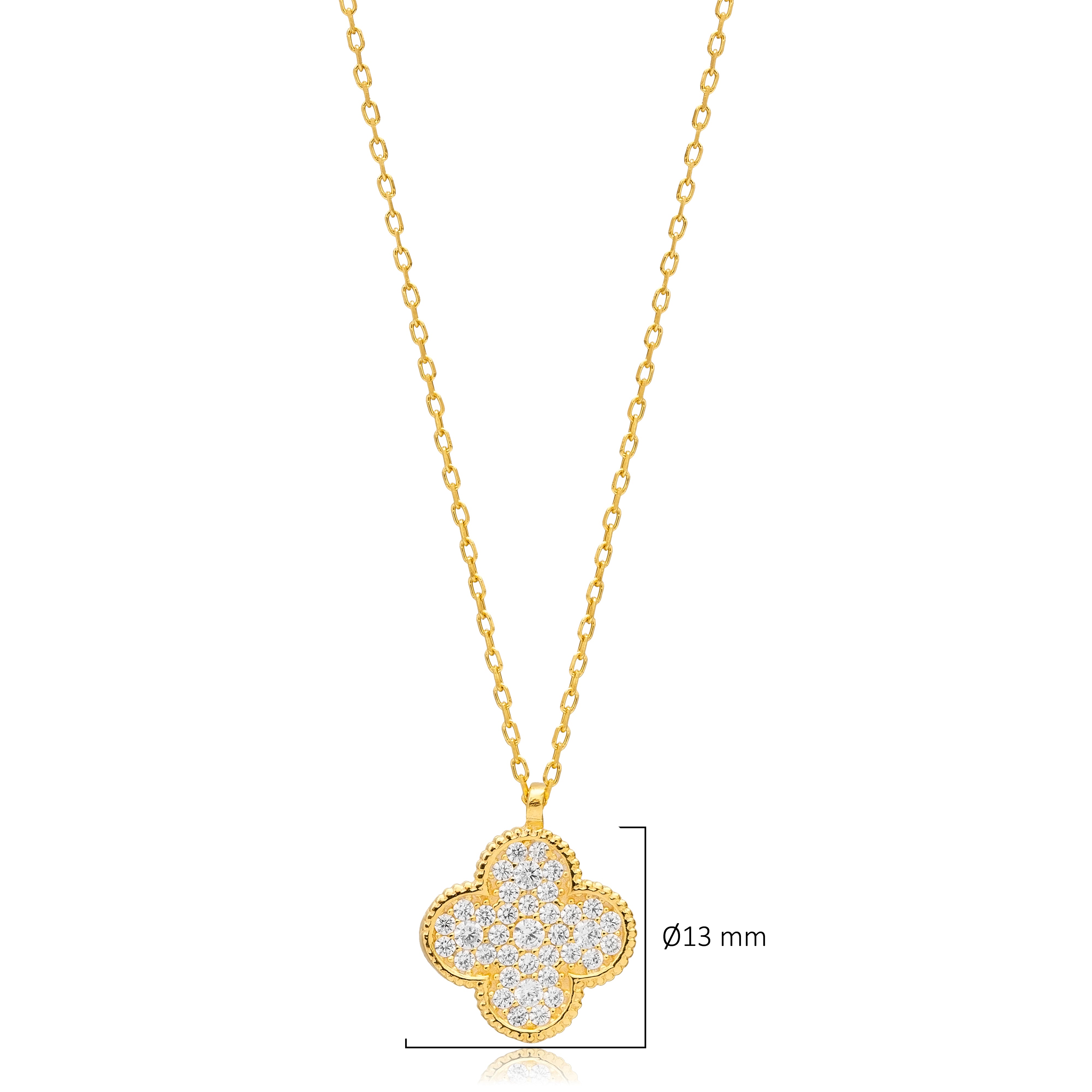 Collier pendentif Trèfle en zirconium