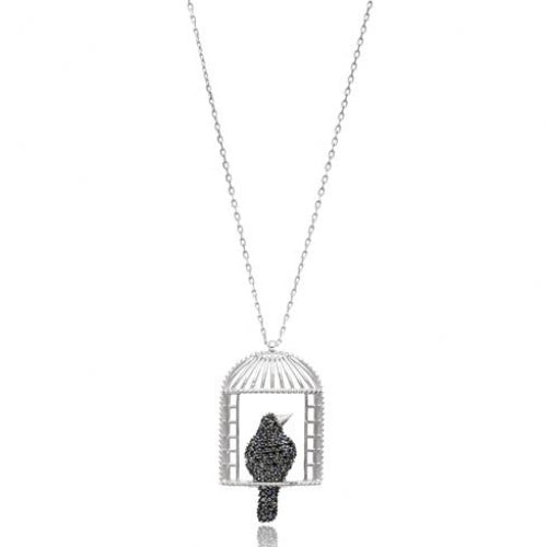 Collier pendentif "Un Oiseau dans sa cage"