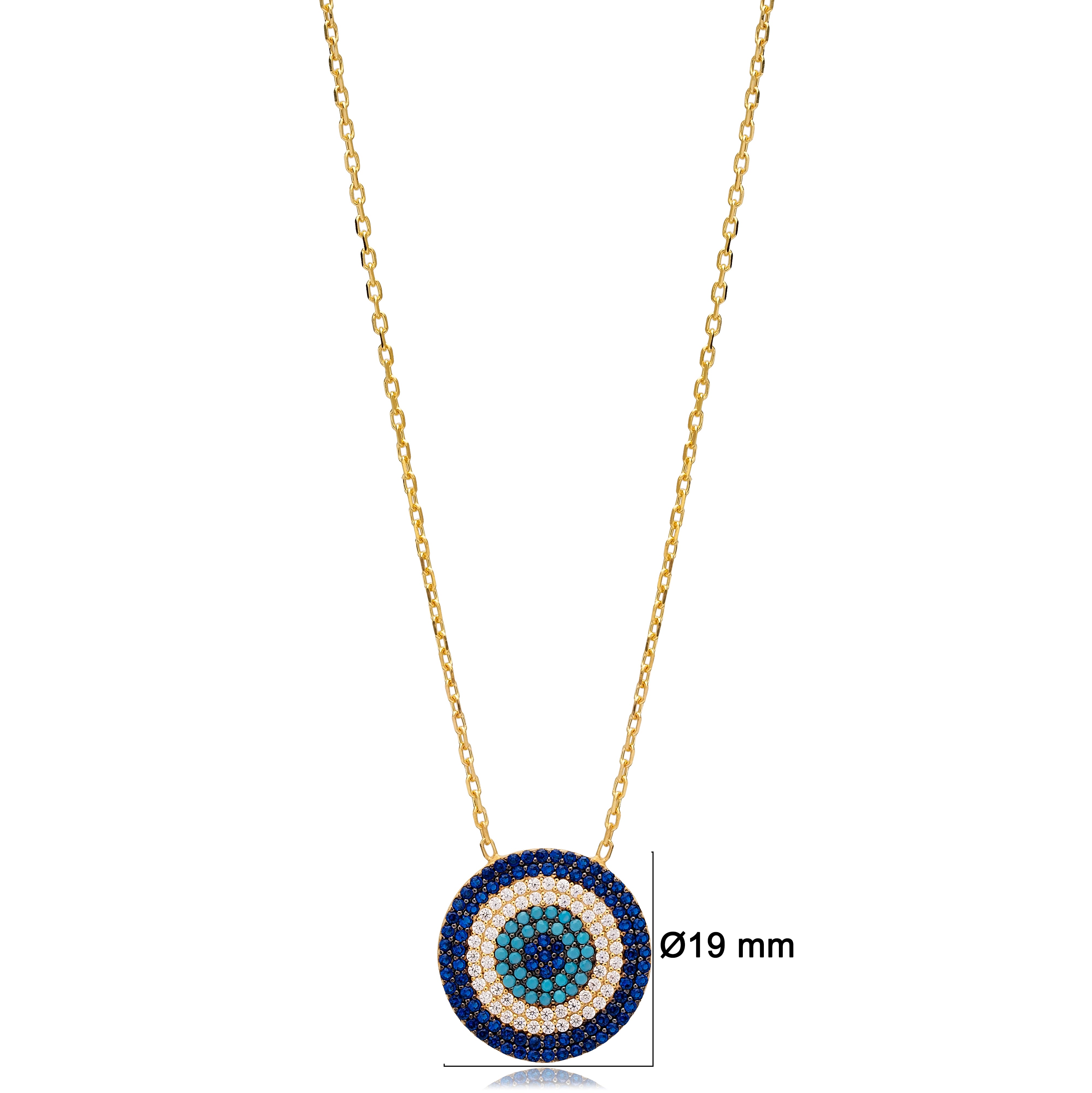 Collier "Evil Eye" en argent massif plaqué or