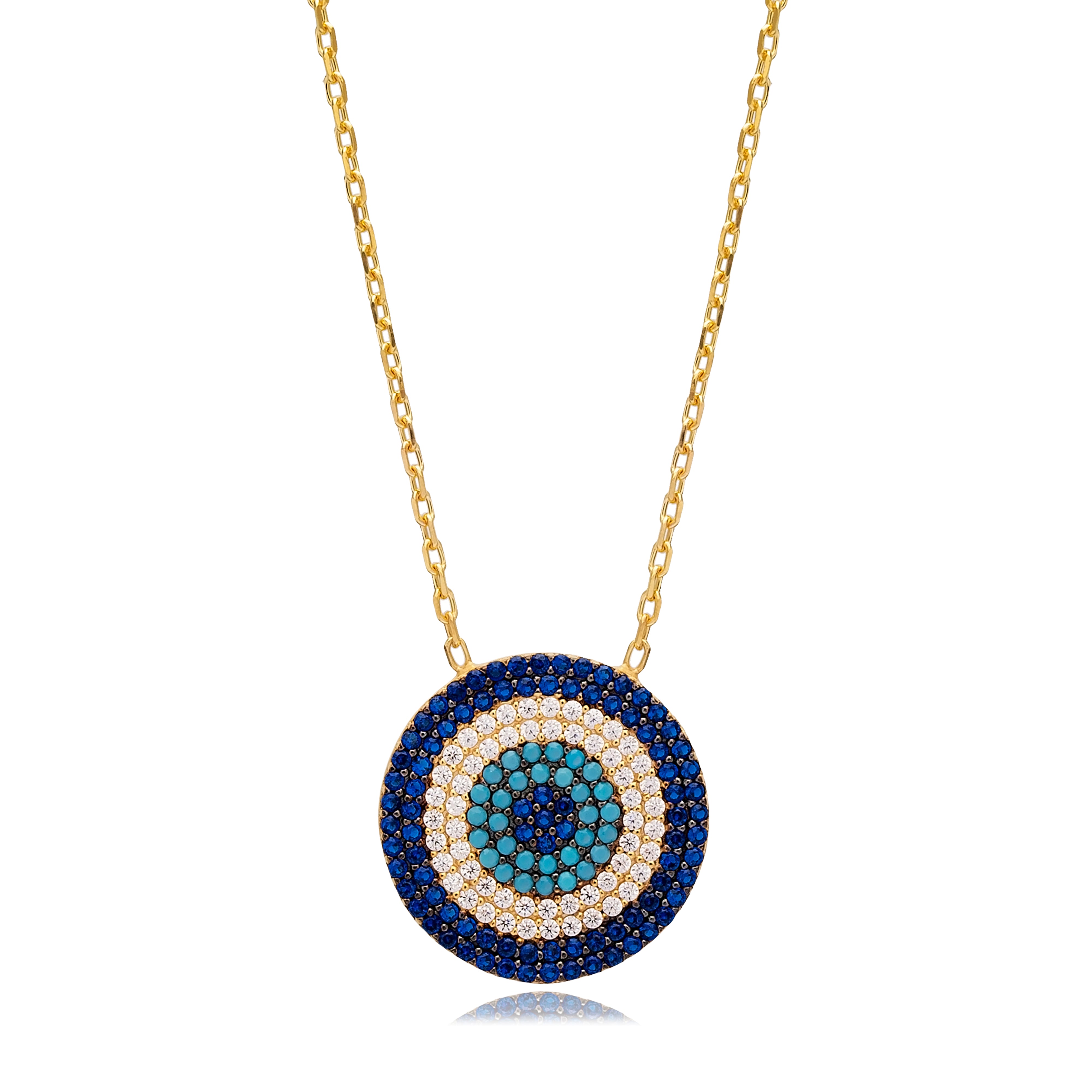 Collier "Evil Eye" en argent massif plaqué or