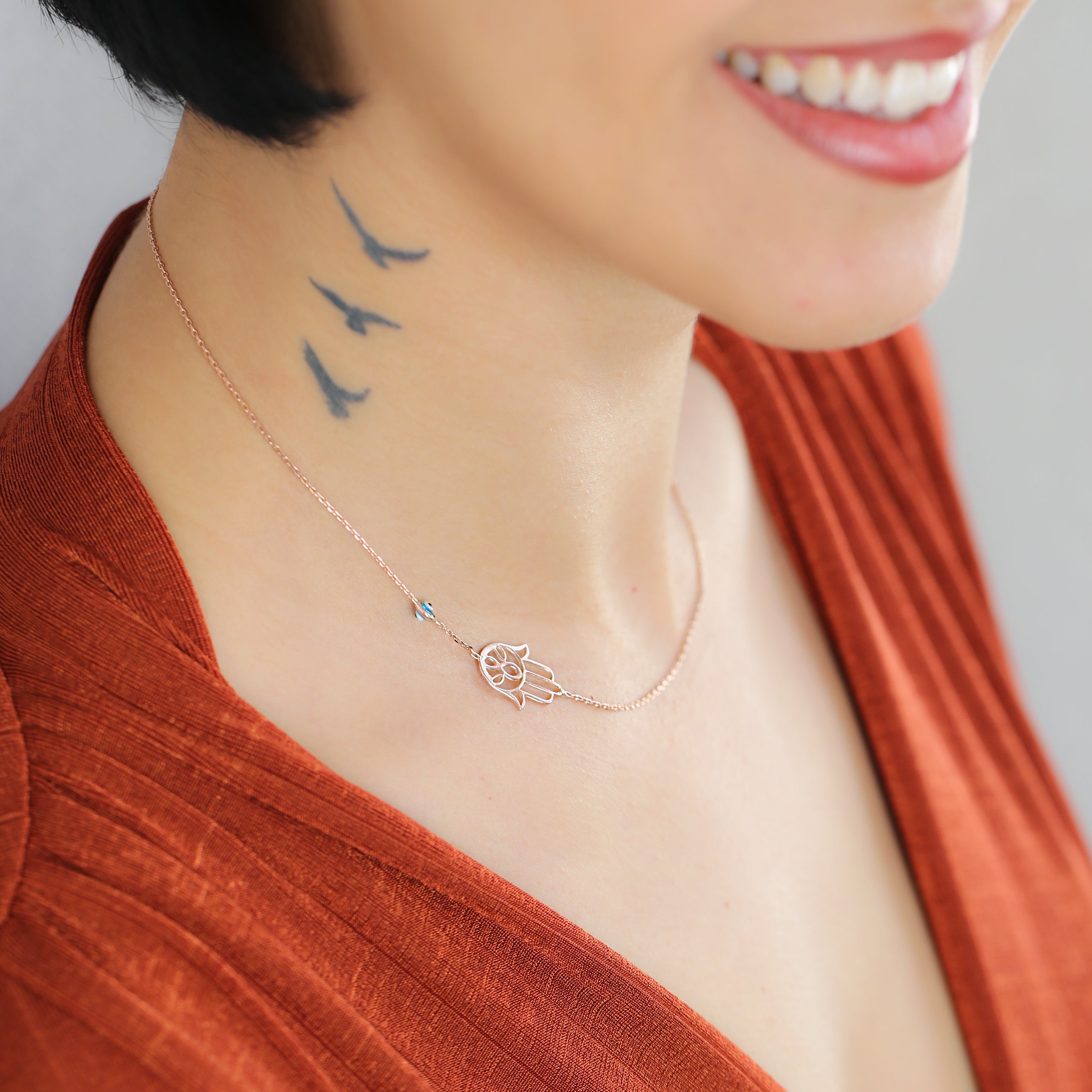 Collier Main de Fatma et Evil Eye