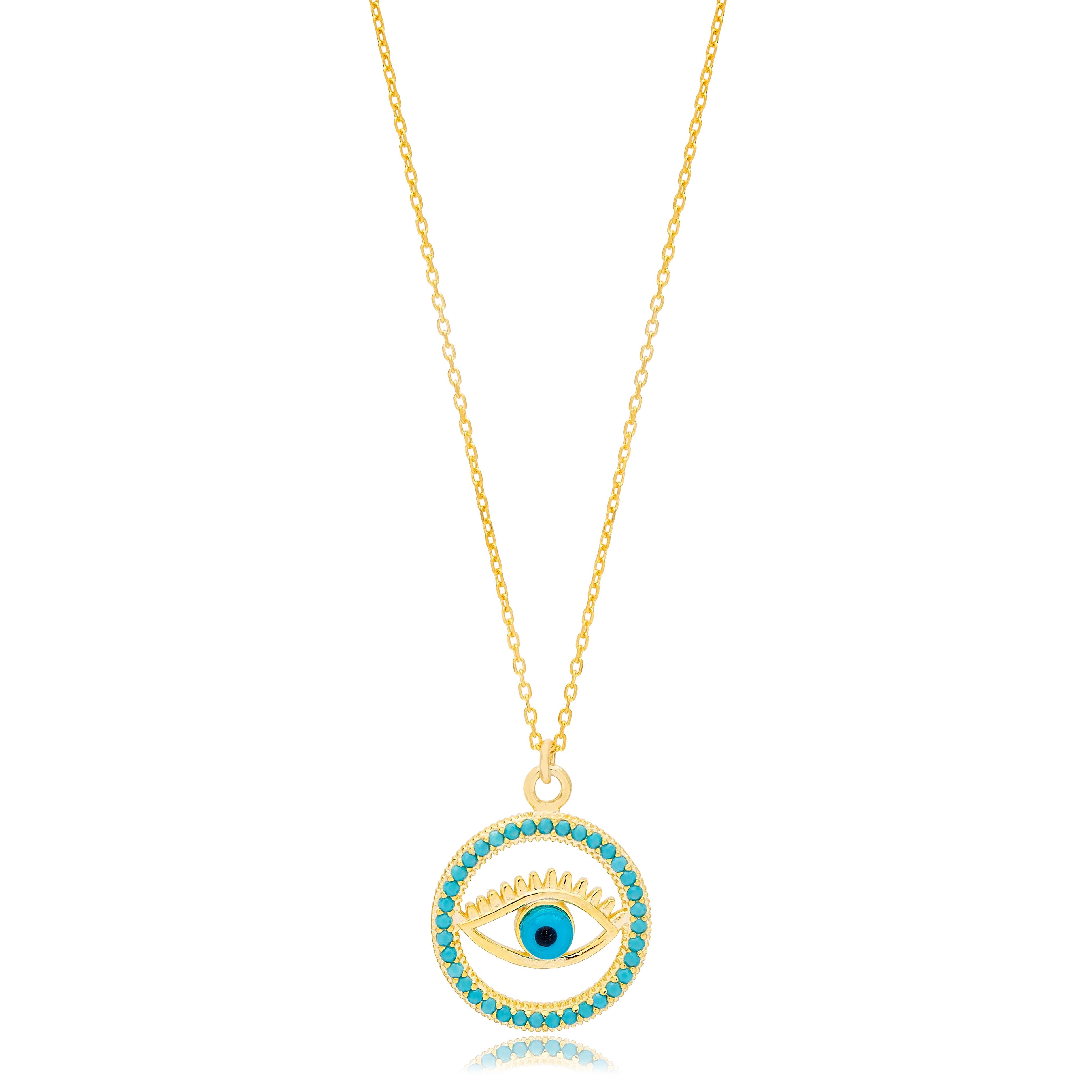 Collier pendentif "Evil Eye" en turquoise