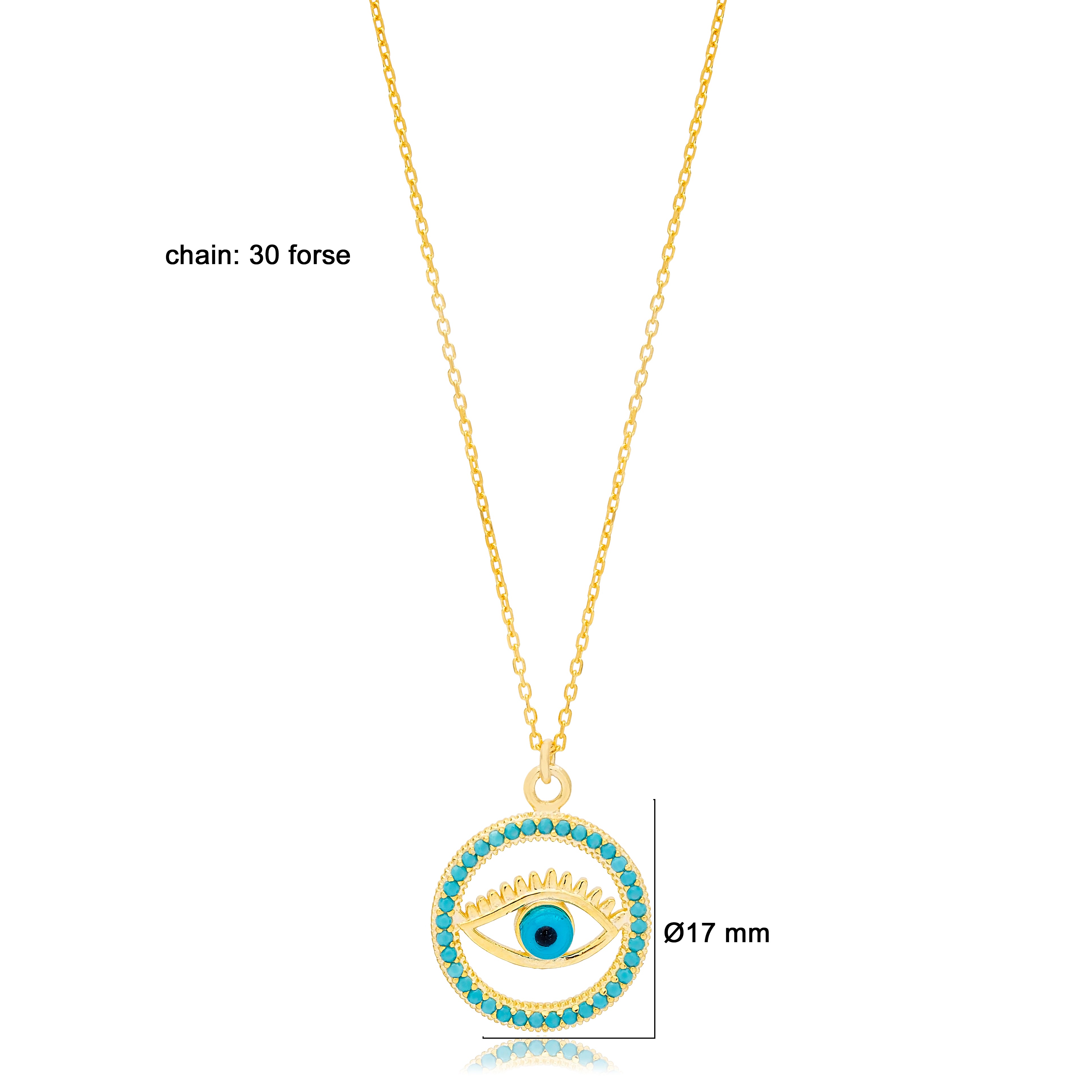 Collier pendentif "Evil Eye" en turquoise