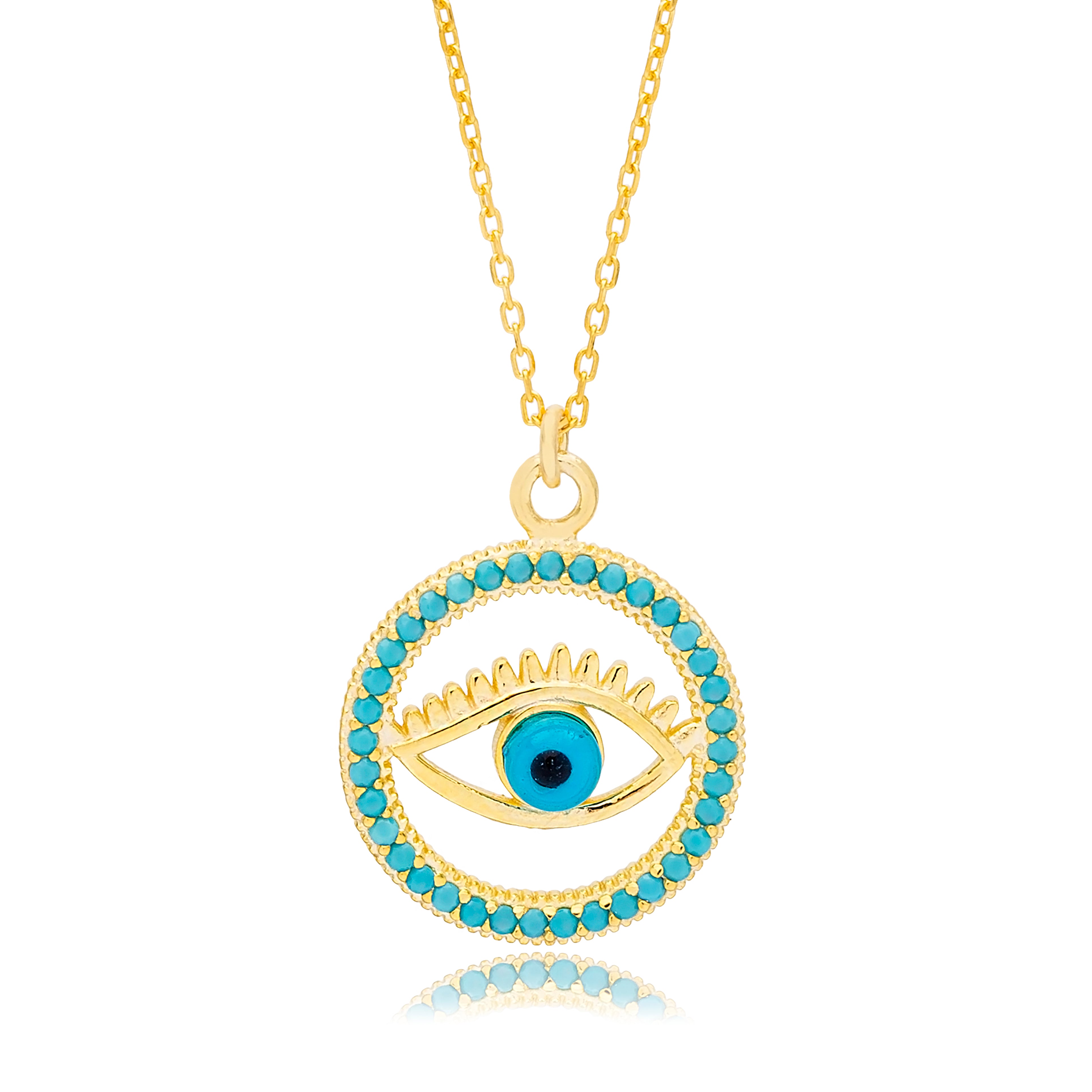 Collier pendentif "Evil Eye" en turquoise