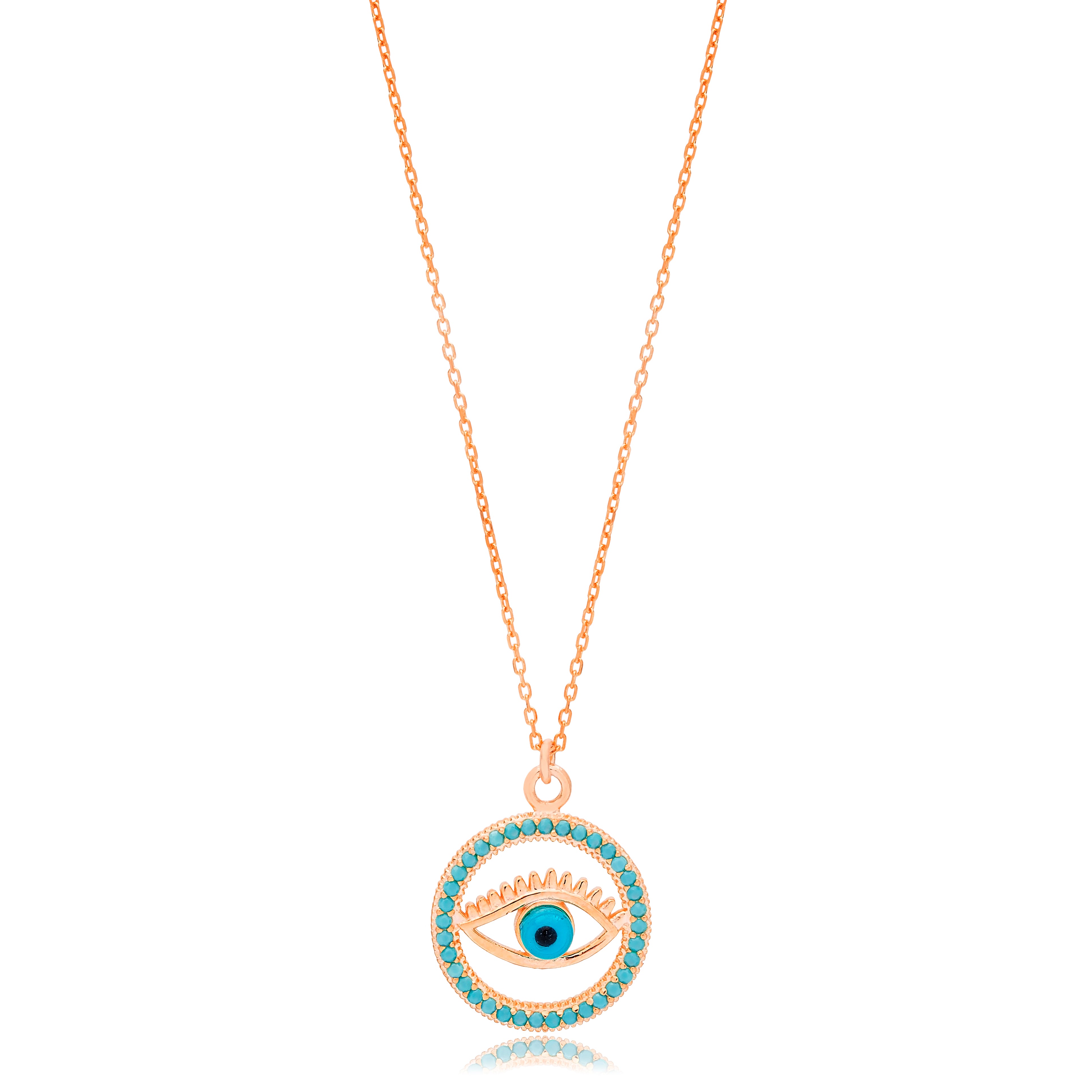 Collier pendentif "Evil Eye" en turquoise