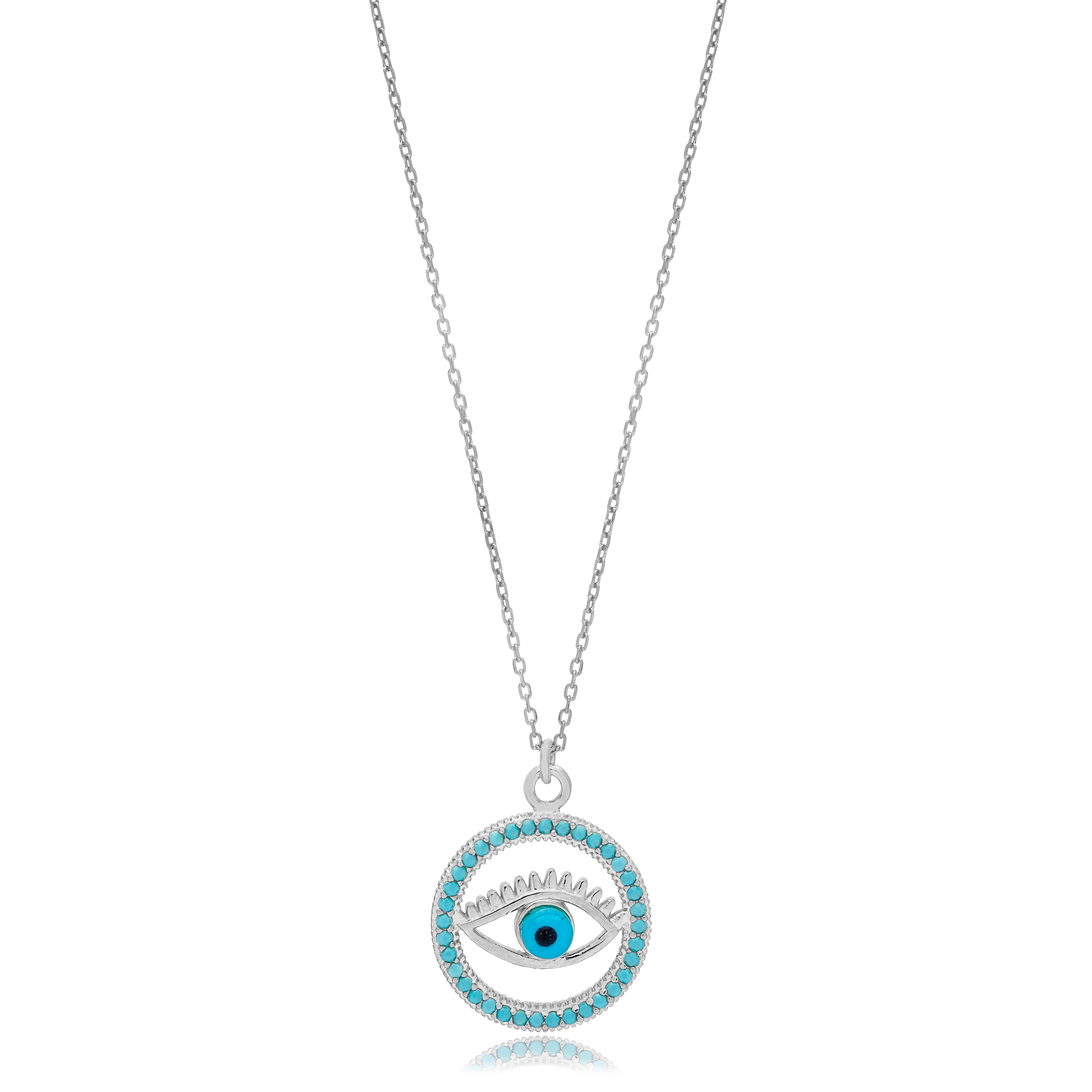 Collier pendentif "Evil Eye" en turquoise