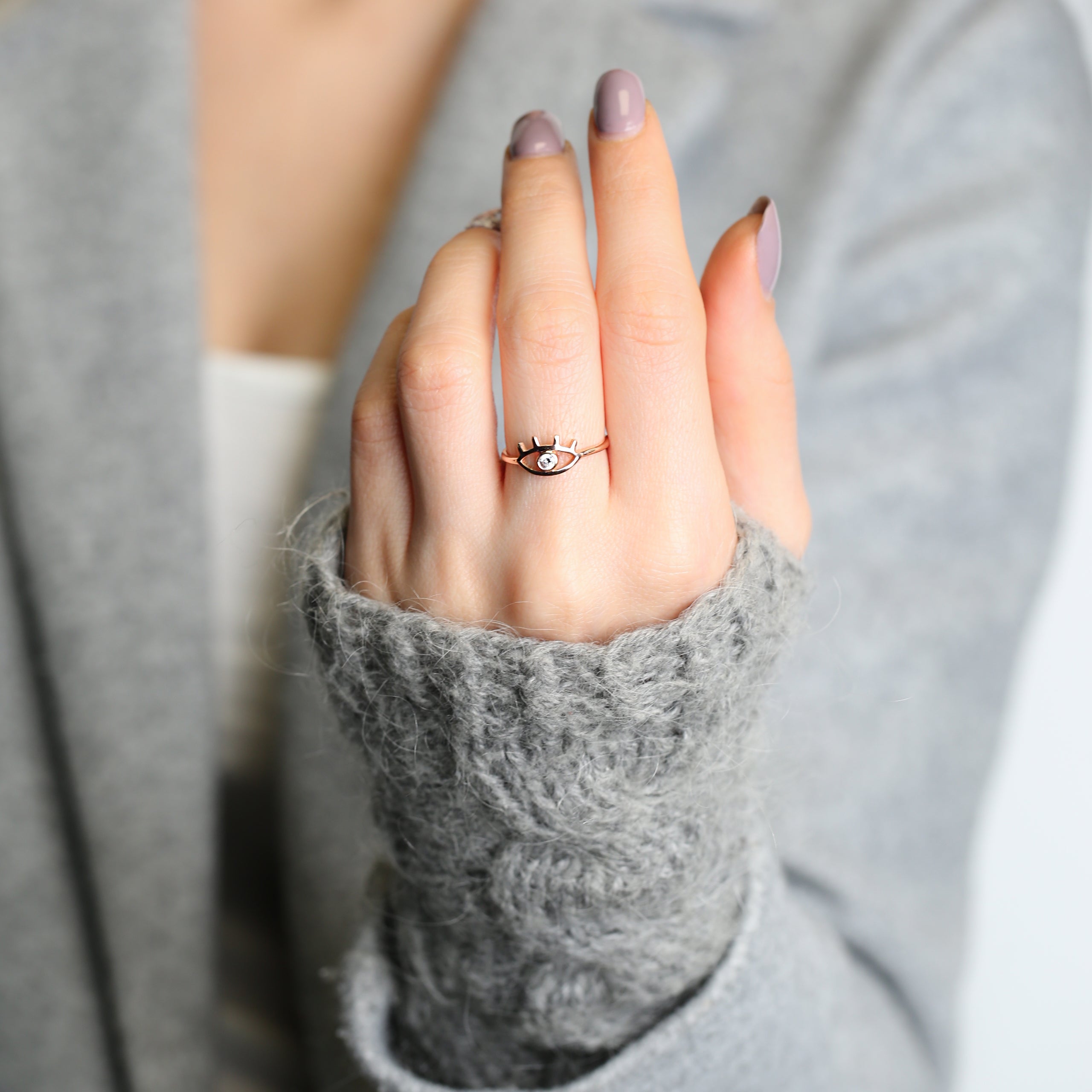 Bague ajustable "Evil Eye"