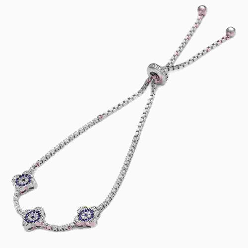 Bracelet avec trèfles evil eye en saphir