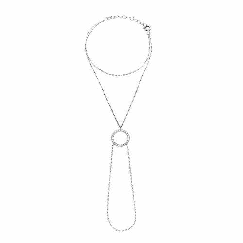 Bracelet de main avec anneau en zirconium