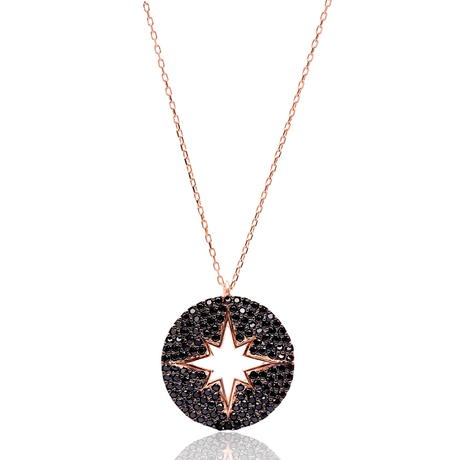 Collier pendentif "Etoile" noir