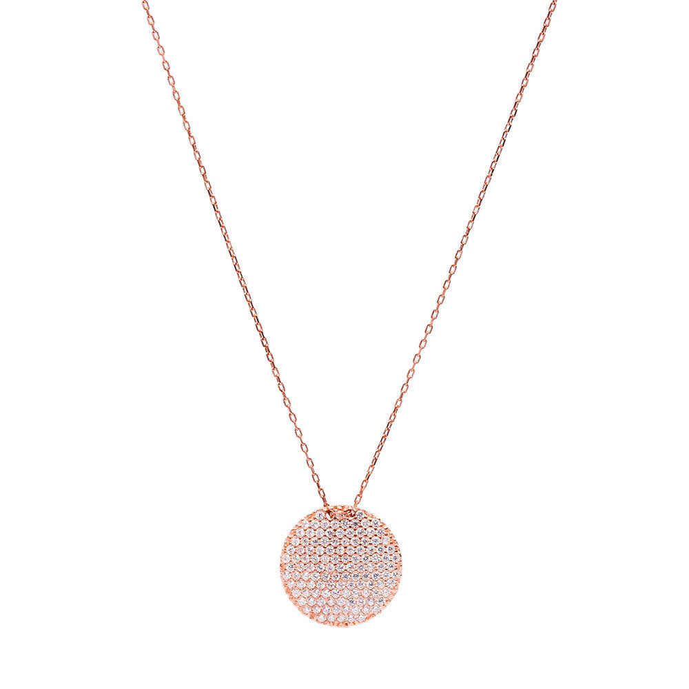 Collier pendentif "Pleine Lune" pavé