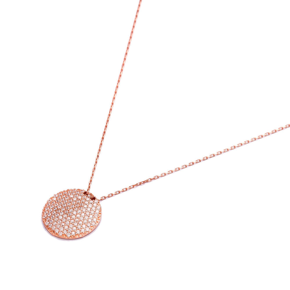 Collier pendentif "Pleine Lune" pavé