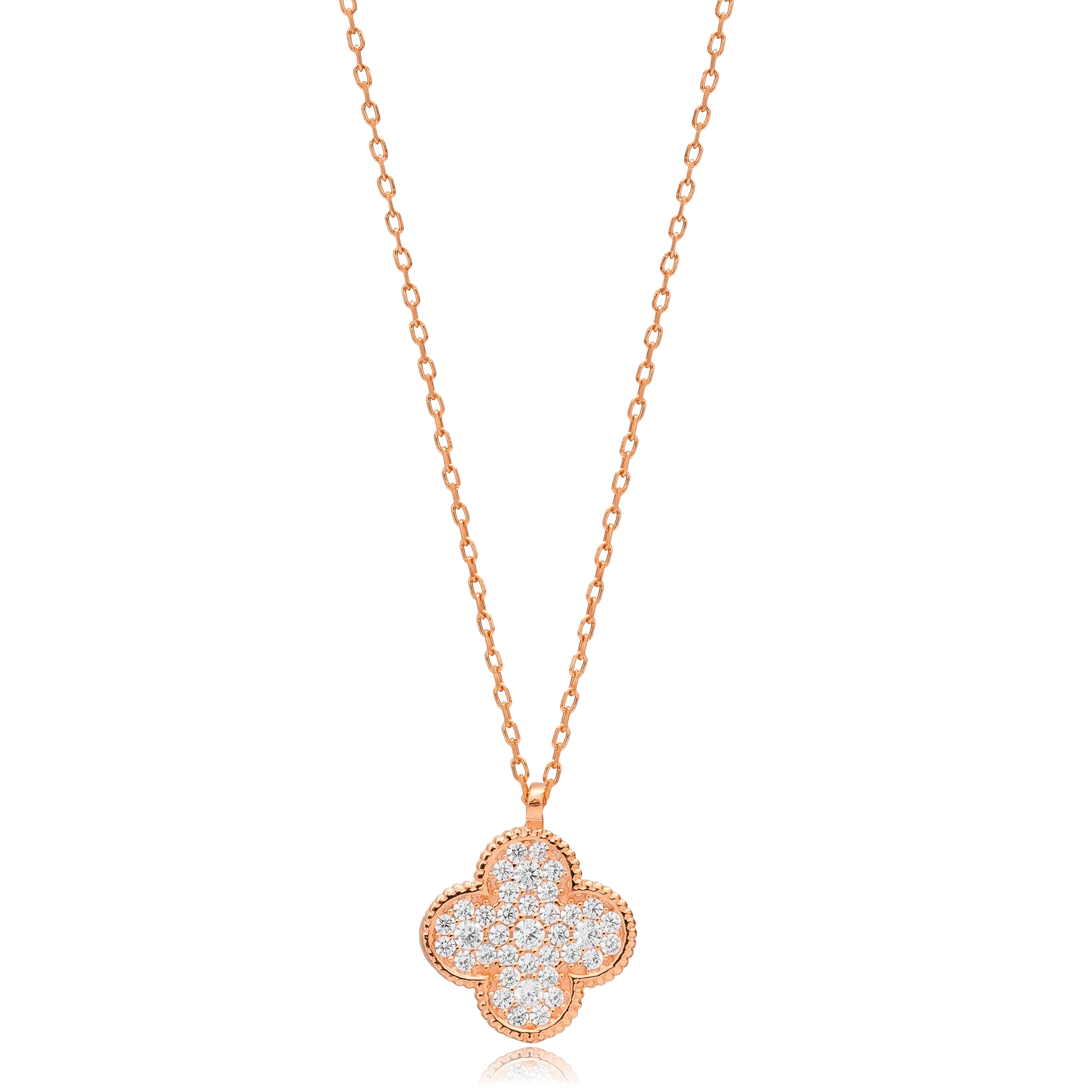 Collier pendentif Trèfle en zirconium