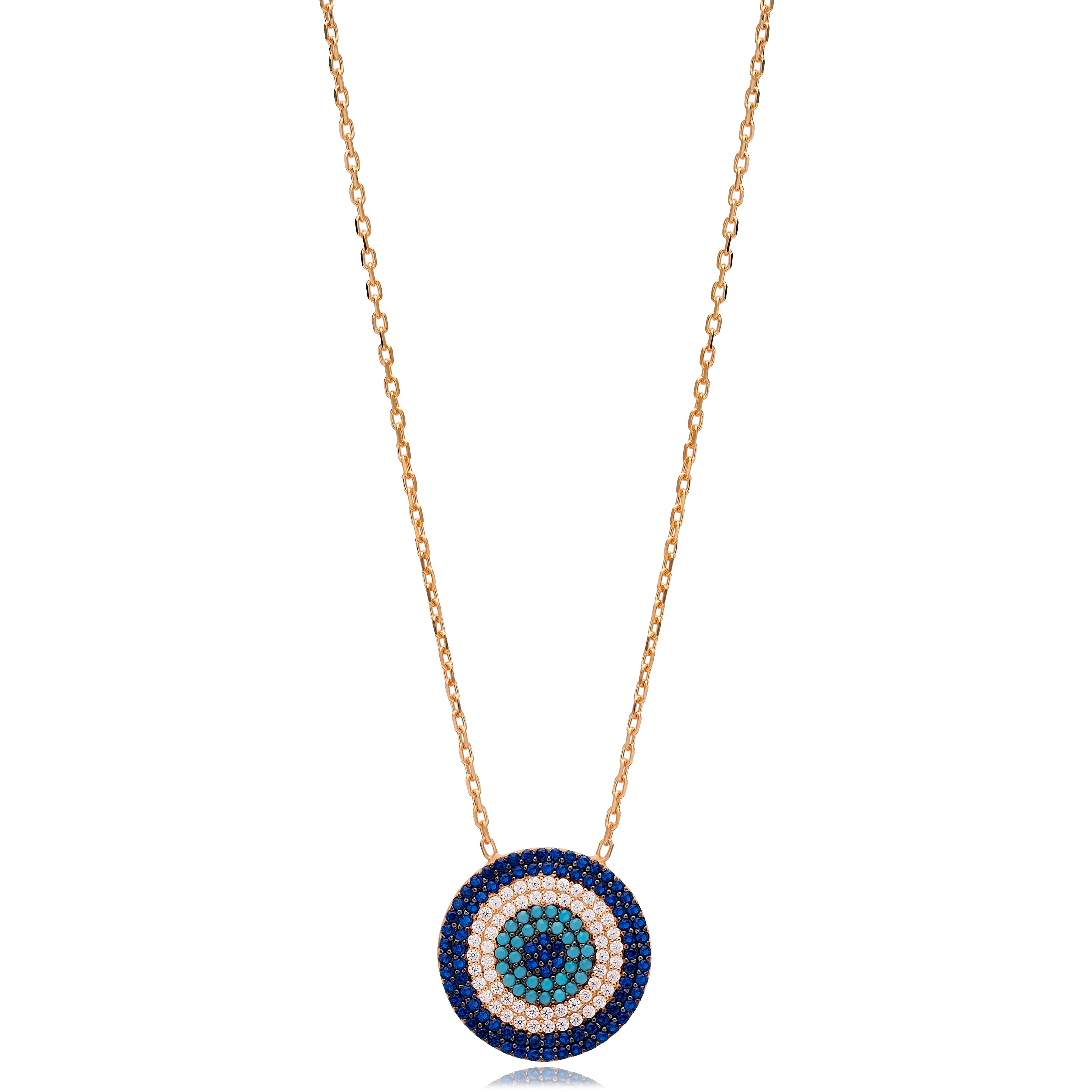 Collier "Evil Eye" en argent massif plaqué or