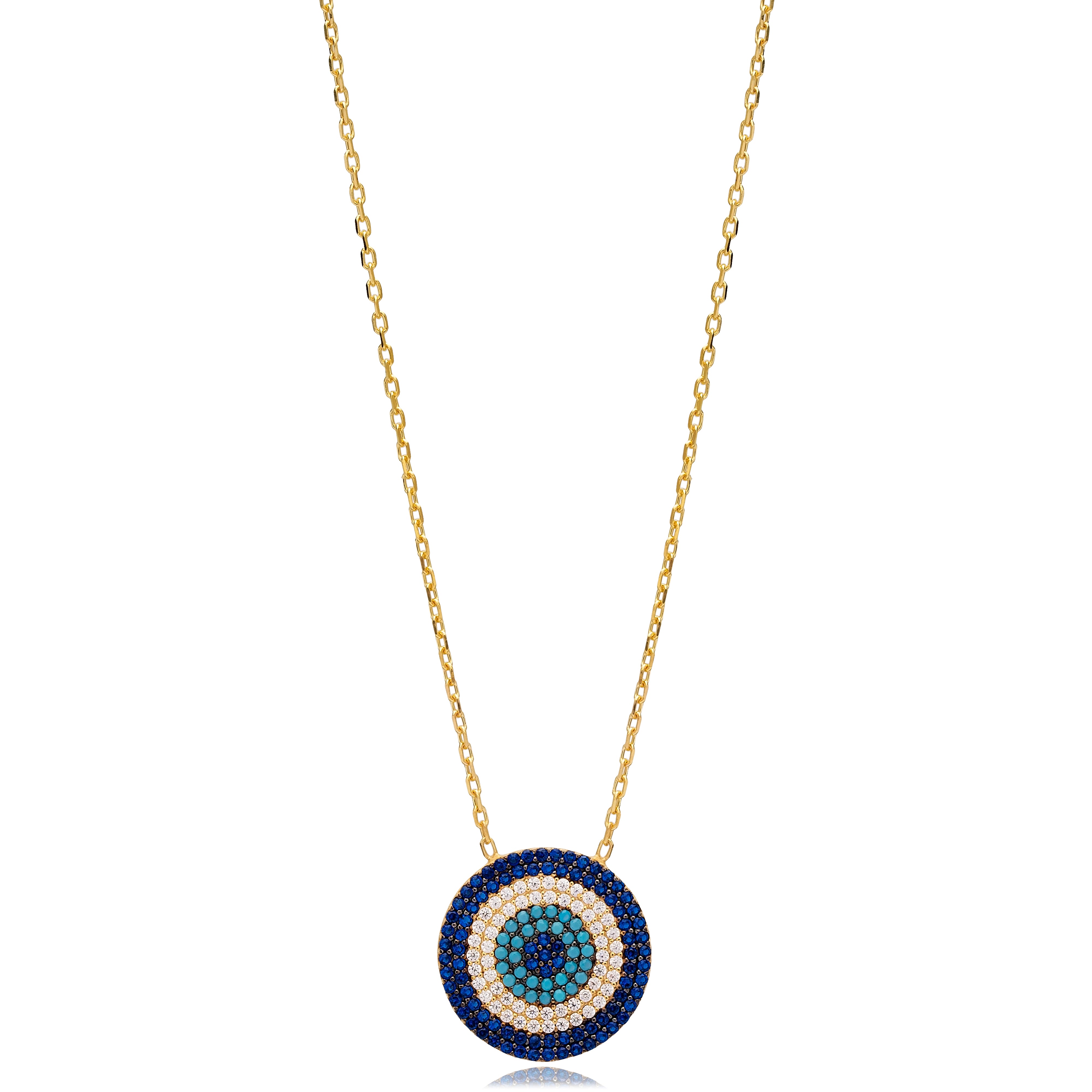 Collier "Evil Eye" en argent massif plaqué or